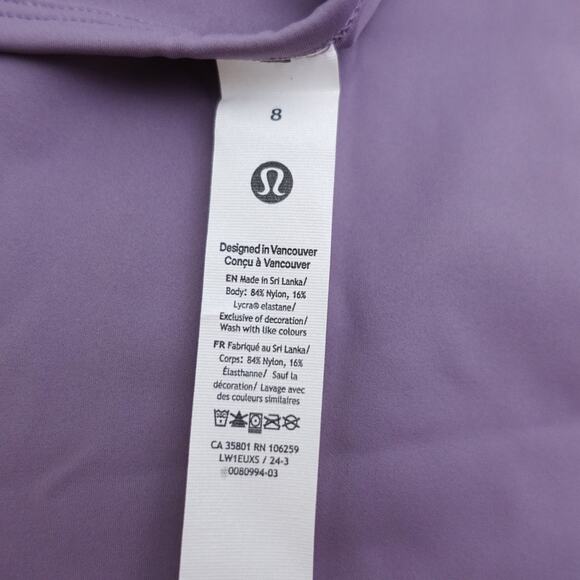 New Lululemon Size 8 Nulux Racerback Cropped Run Tank Waist Length PPAS Purple - Picture 4 of 5